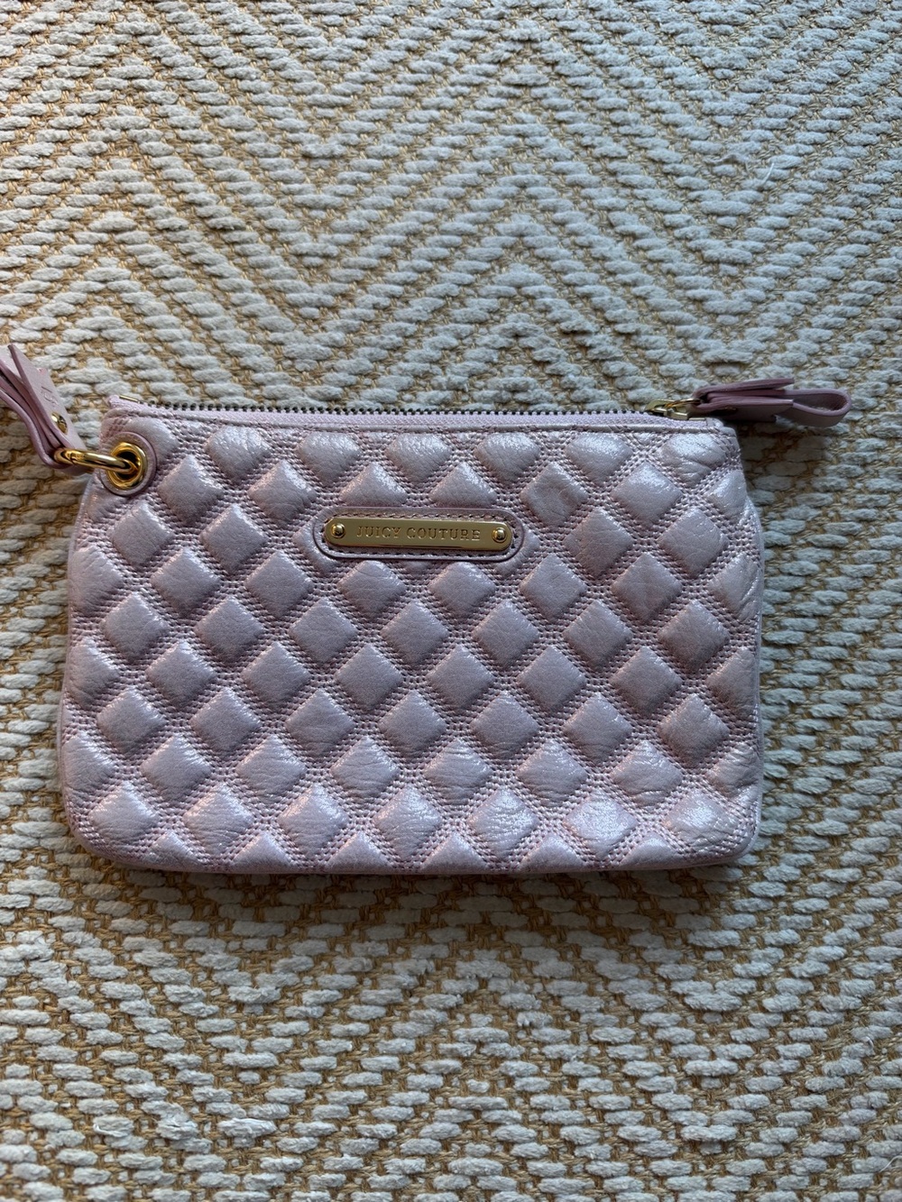 Juicy Couture Quilted Metallic Pink Pouch